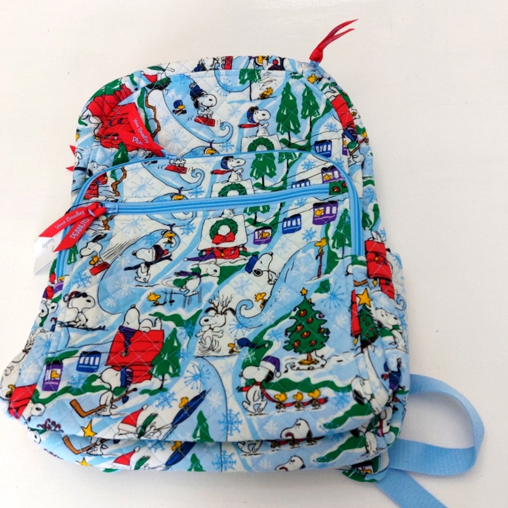 Vera Bradley Large Campus Backpack Ski Slope Snoopy NWT